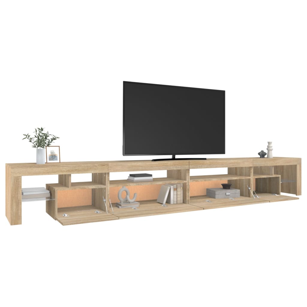 Meuble TV avec éclairage LED en chêne Sonoma 290x36,5x40 cm