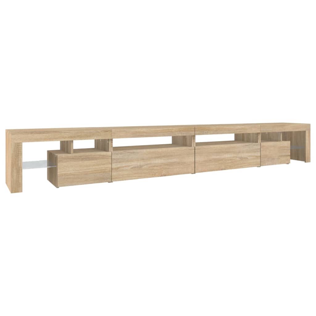 Meuble TV avec éclairage LED en chêne Sonoma 290x36,5x40 cm