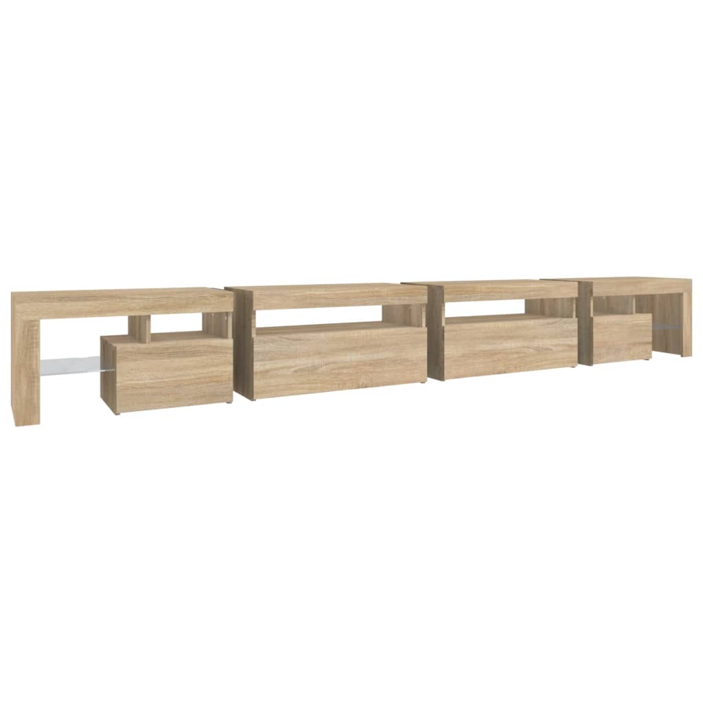 Meuble TV avec éclairage LED en chêne Sonoma 290x36,5x40 cm