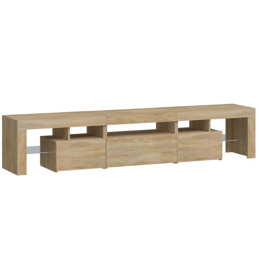 Meuble TV avec éclairage LED en chêne Sonoma 200x36,5x40 cm