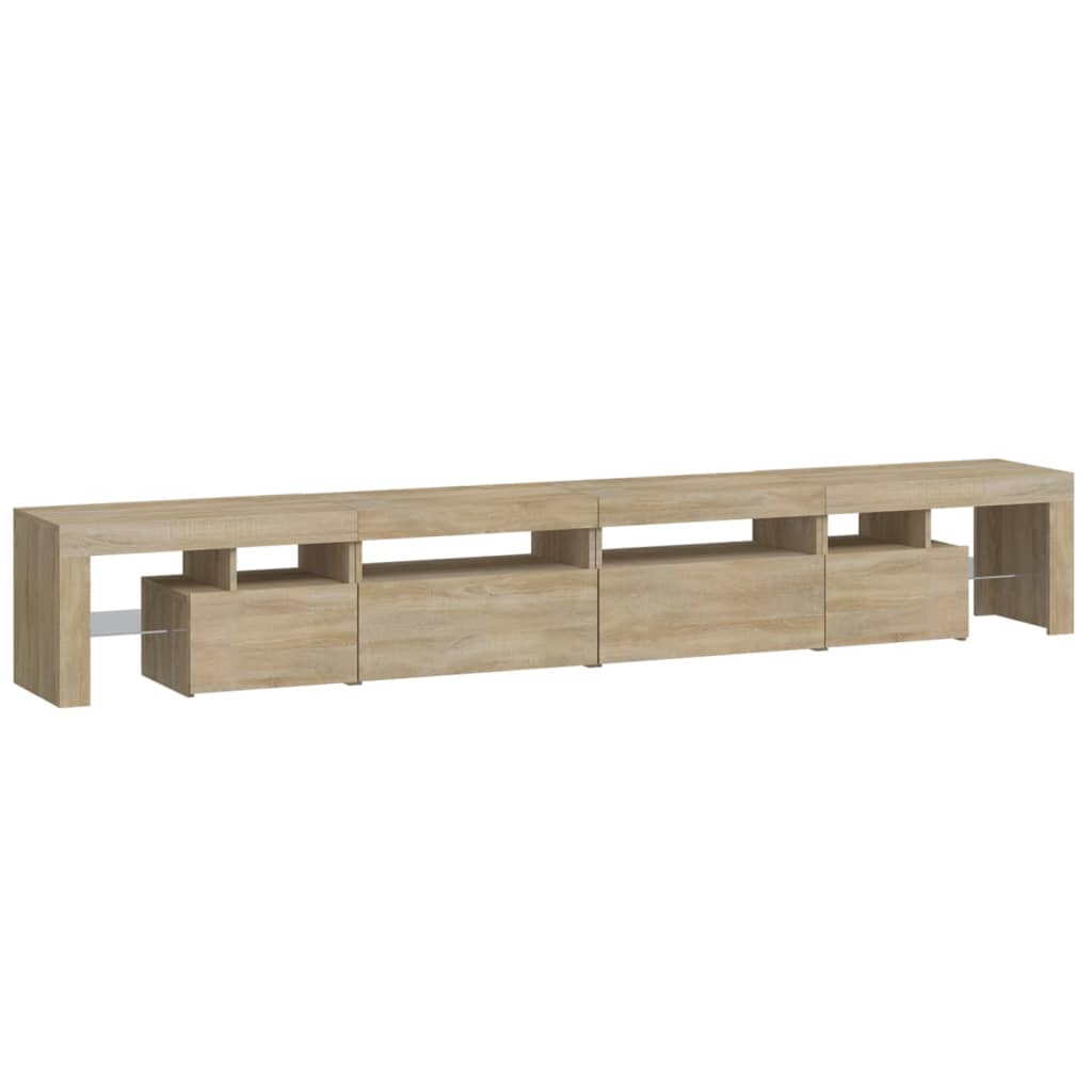 Meuble TV avec éclairage LED en chêne Sonoma 260x36,5x40 cm