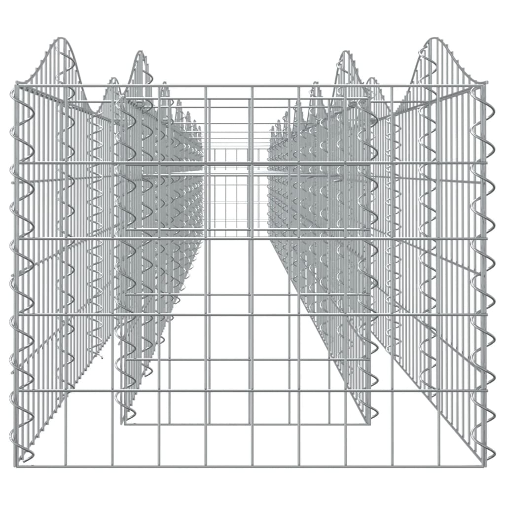 Jardinière surélevée en gabion avec arche haute 600x50x50 cm Fer galvanisé