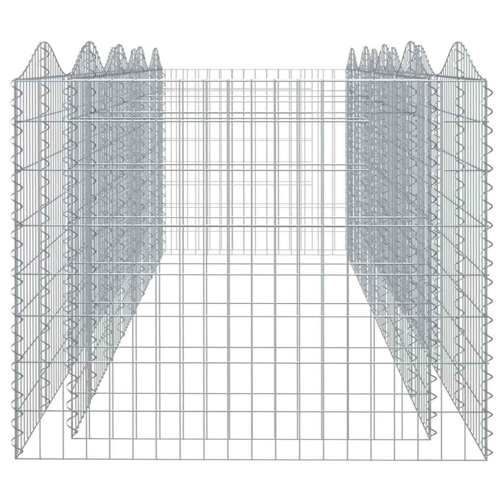 Gabionen-Hochbeet mit Hochbogen 400x100x100 cm Verzinktes Eisen