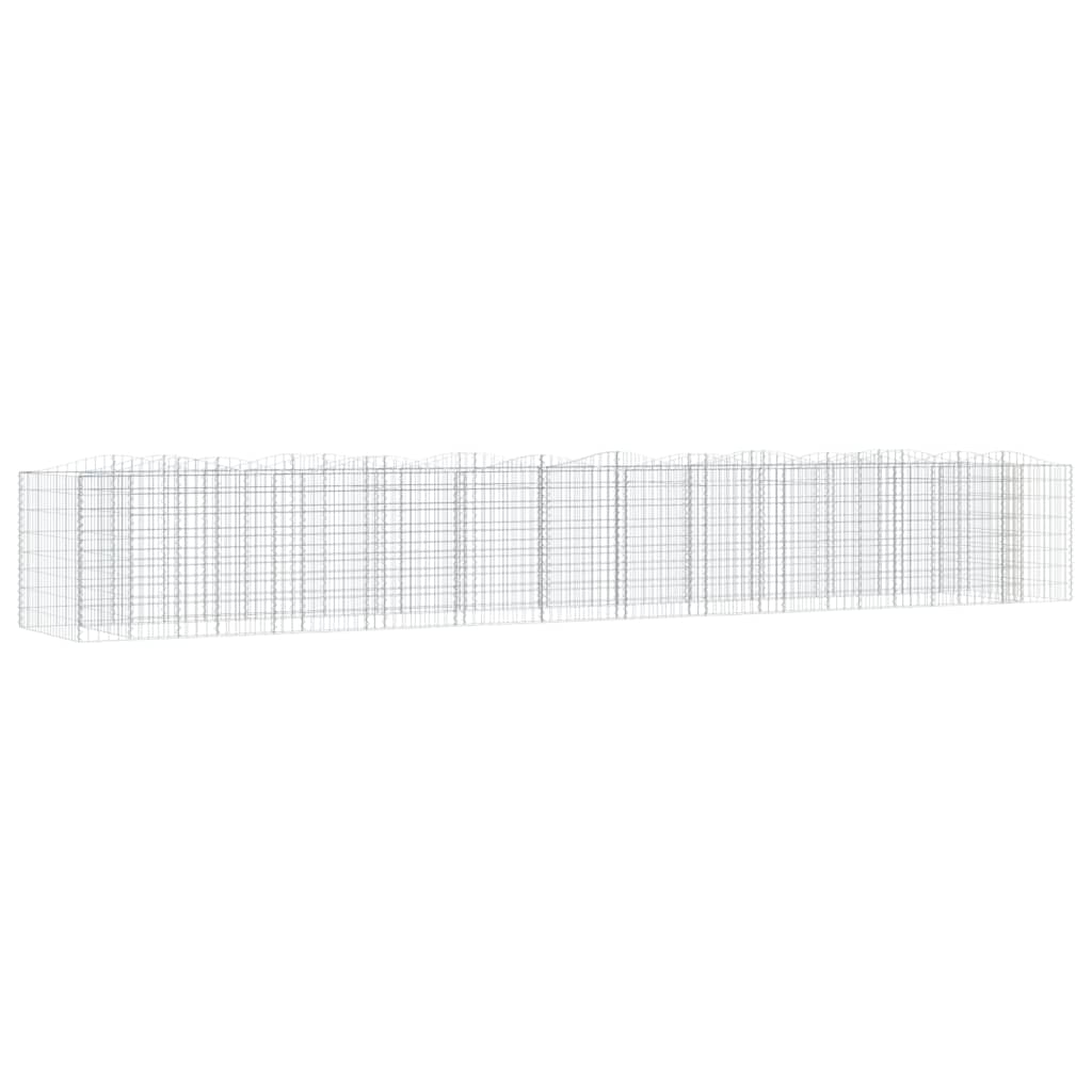 Gabionen-Hochbeet mit Hochbogen 600x100x100 cm Verzinktes Eisen