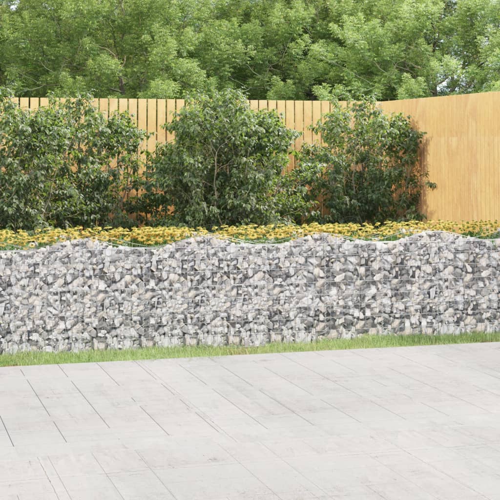 Gabionen-Hochbeet mit Hochbogen 600x100x100 cm Verzinktes Eisen