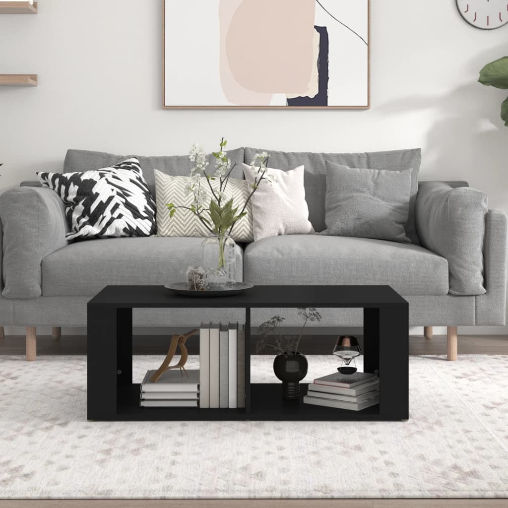 Coffee Table Black 100x50x36 cm Wood Material