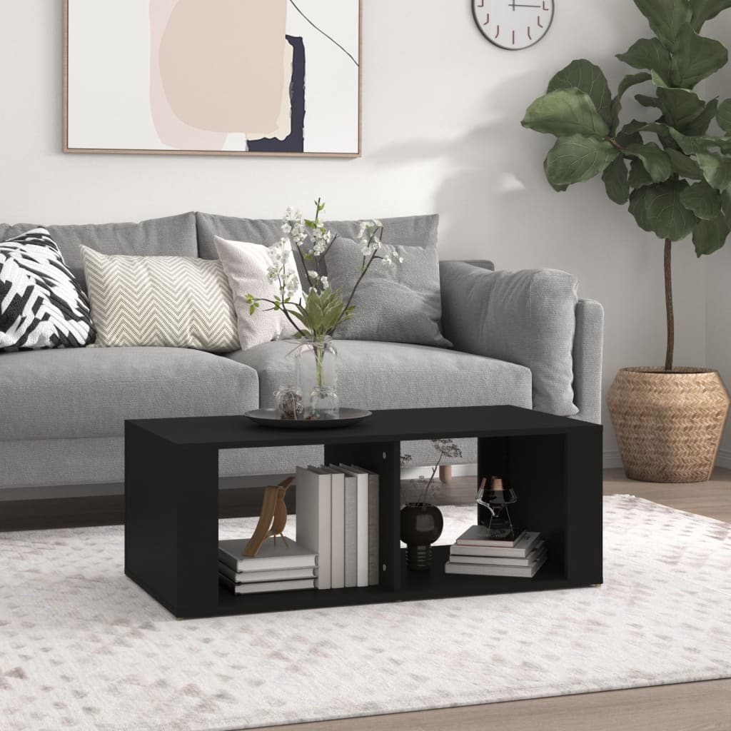 Coffee Table Black 100x50x36 cm Wood Material
