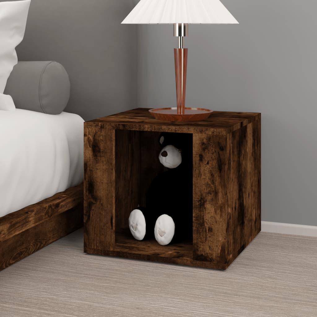 Bedside table smoked oak 41x40x36 cm wood material