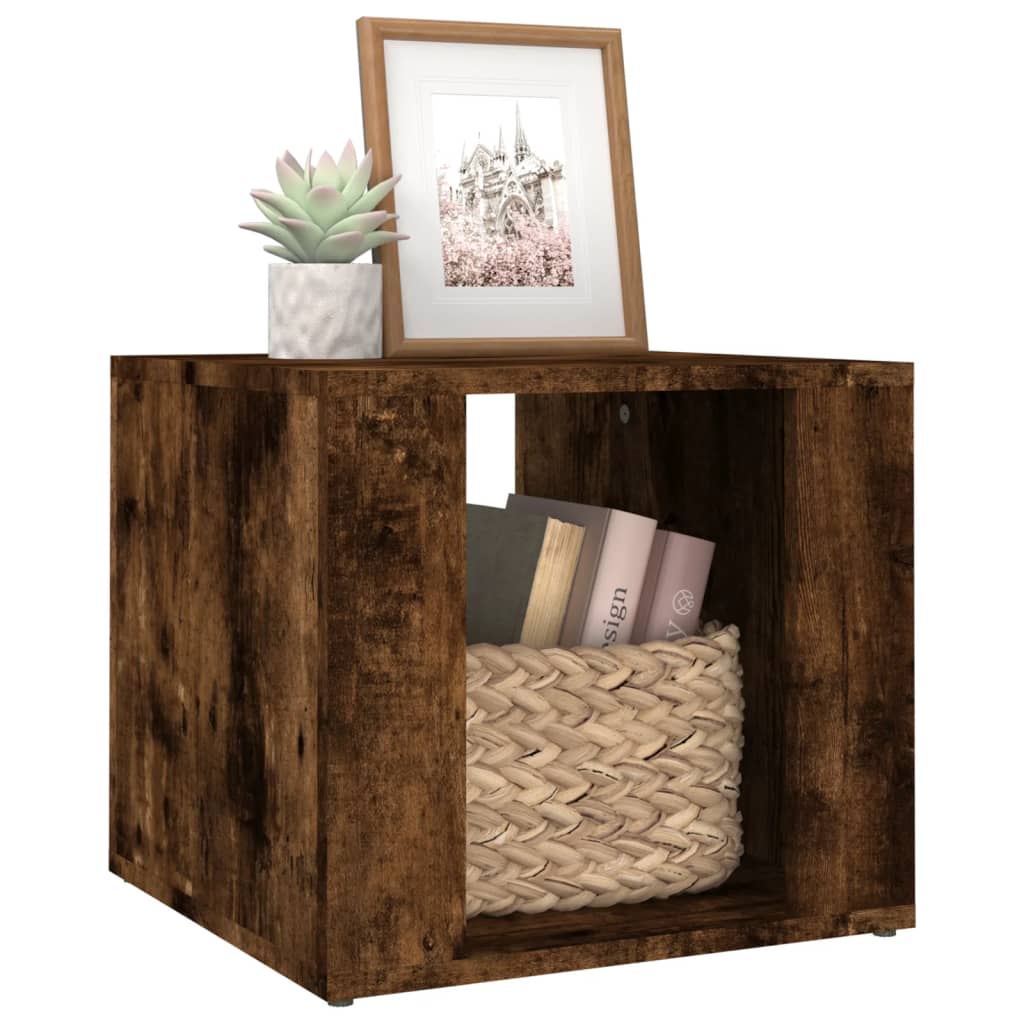 Bedside table smoked oak 41x40x36 cm wood material