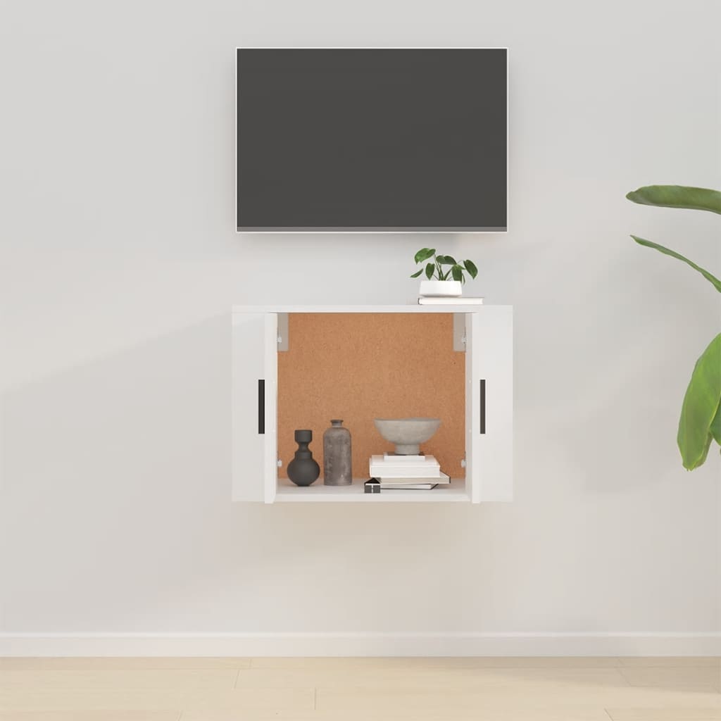 Meuble TV mural blanc 57x34,5x40 cm