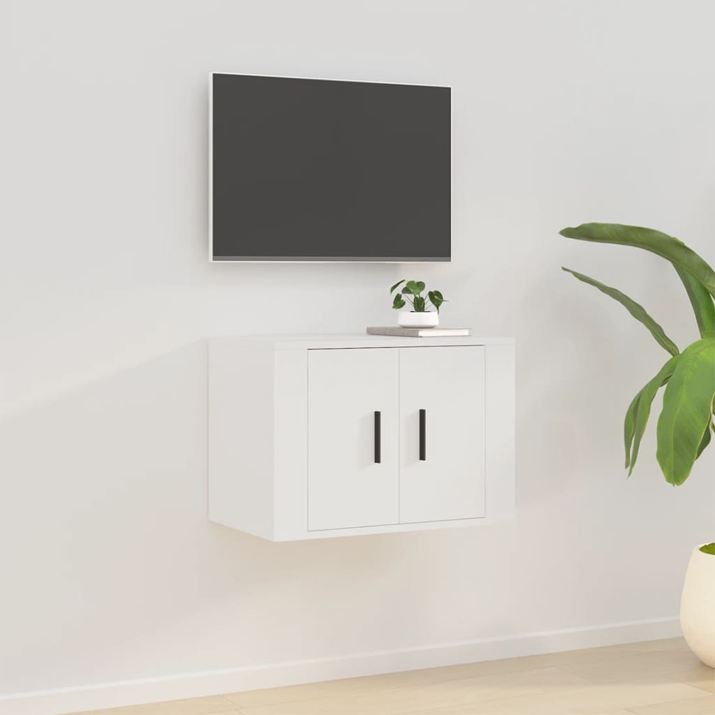 Meuble TV mural blanc 57x34,5x40 cm