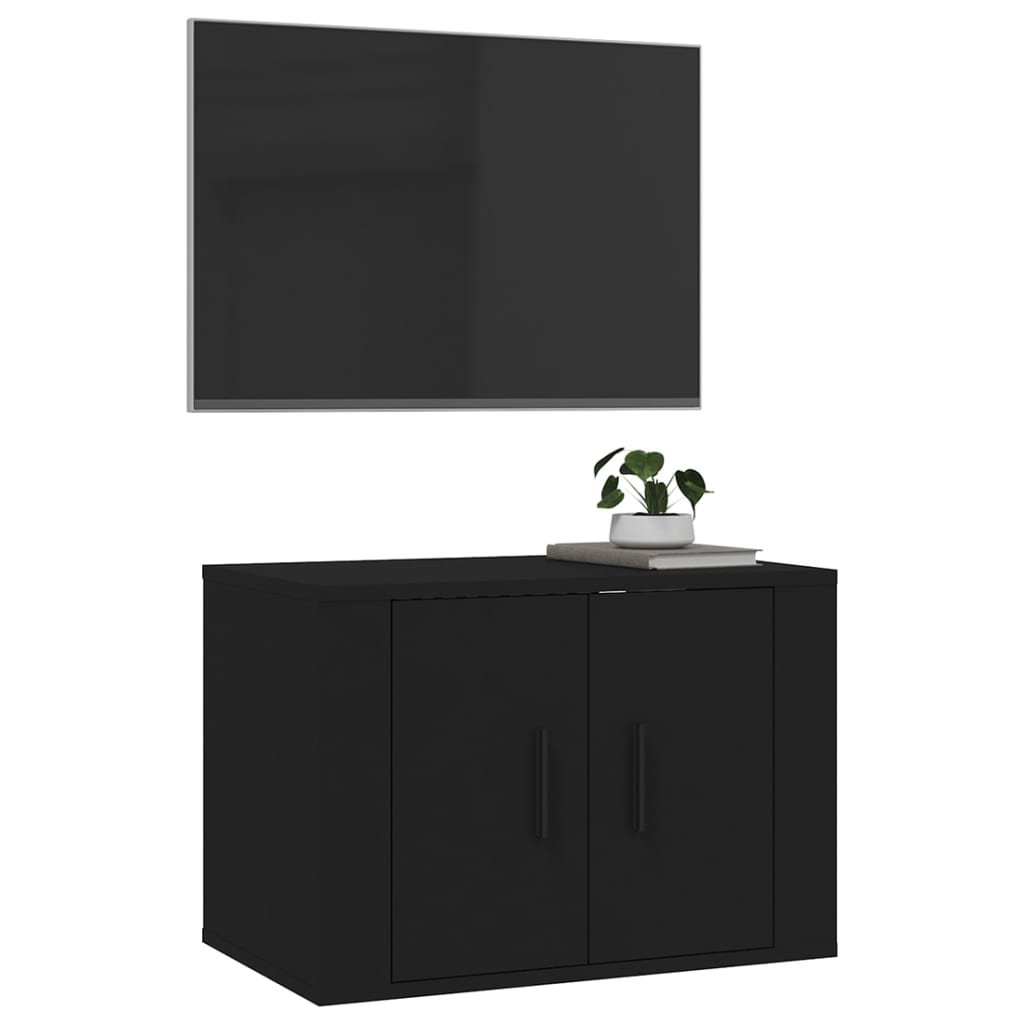 Meuble TV mural noir 57x34,5x40 cm
