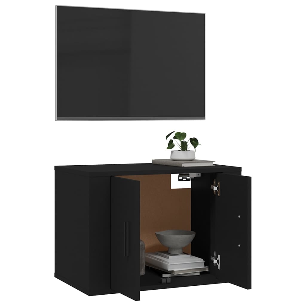 Meuble TV mural noir 57x34,5x40 cm