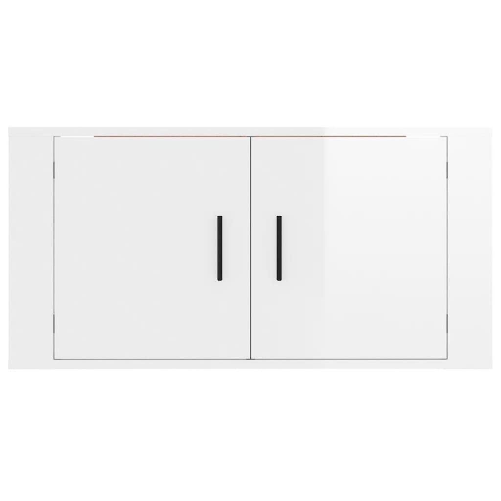 TV wall cabinet high-gloss white 80x34.5x40 cm
