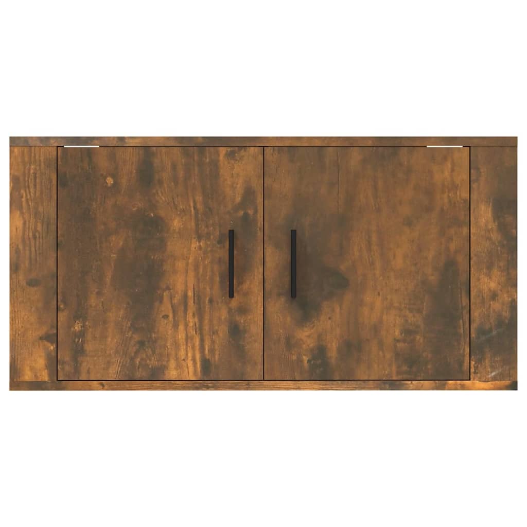 Meuble TV mural en chêne fumé 80x34,5x40 cm