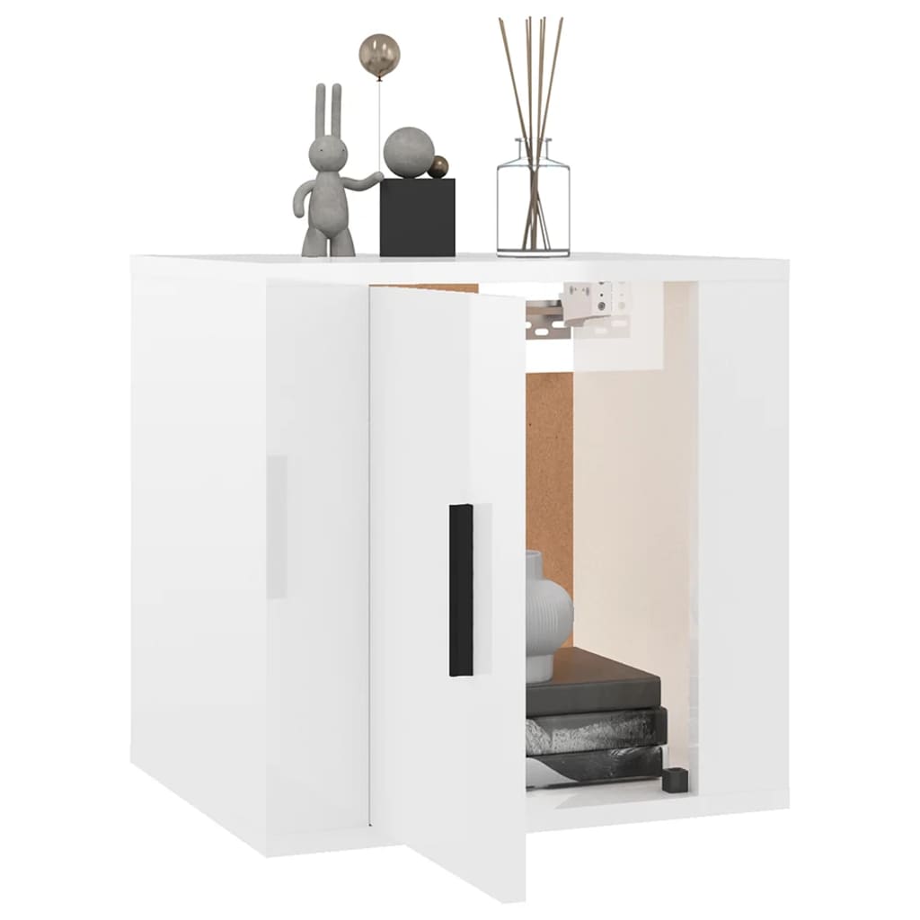 TV wall cabinet high-gloss white 40x34.5x40 cm