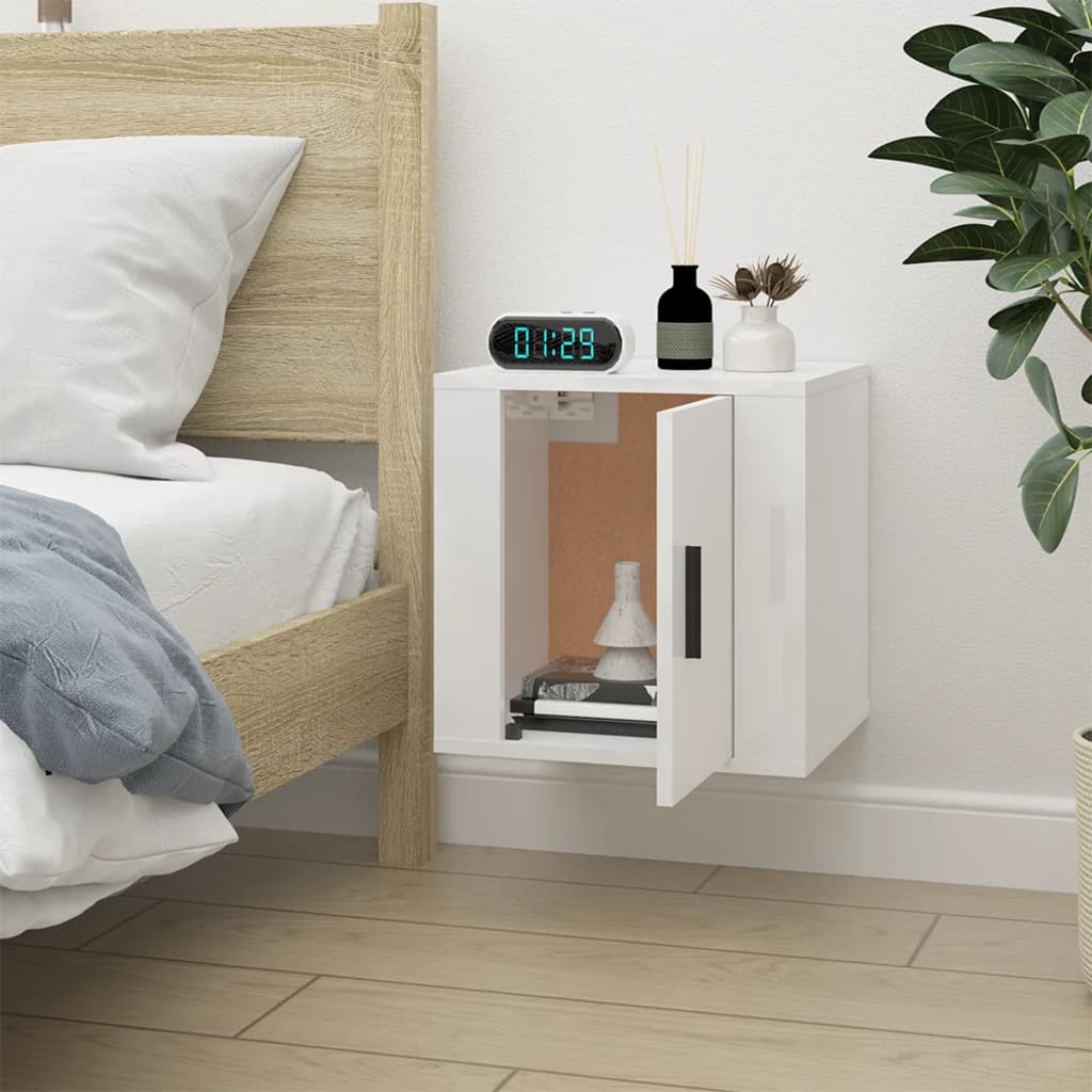 TV wall cabinet high-gloss white 40x34.5x40 cm