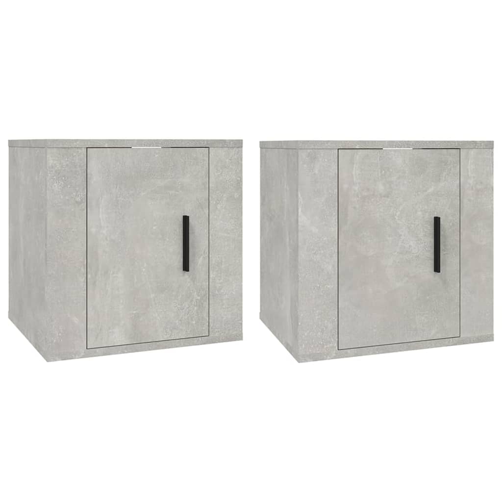 Armoires murales TV 2 pcs. gris béton 40x34,5x40 cm