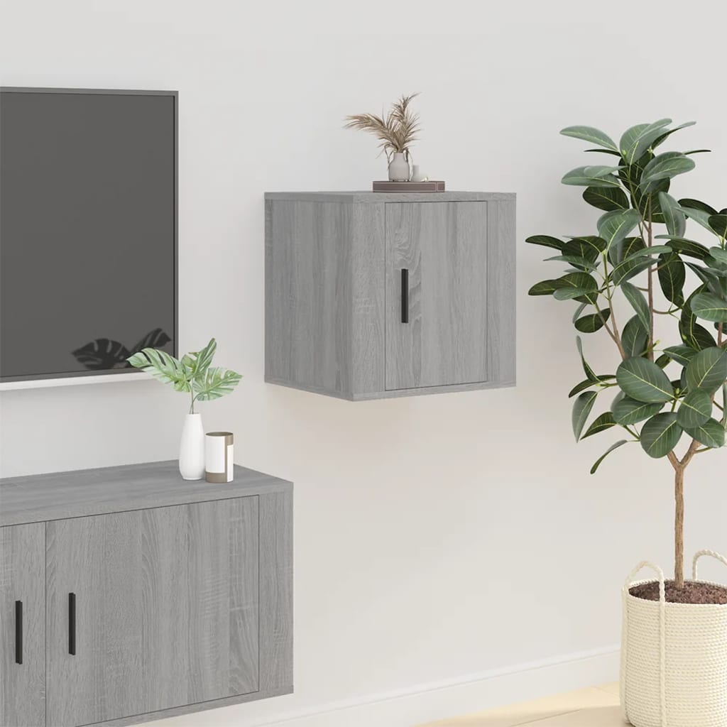 Armoires murales TV 2 pcs. Gris Sonoma 40x34,5x40 cm