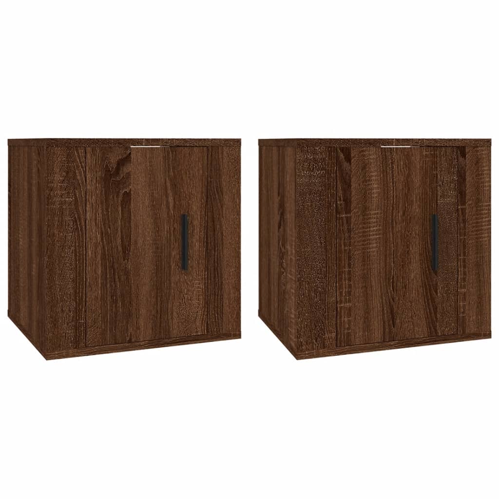 Meubles TV muraux 2 pièces aspect chêne marron 40x34,5x40 cm