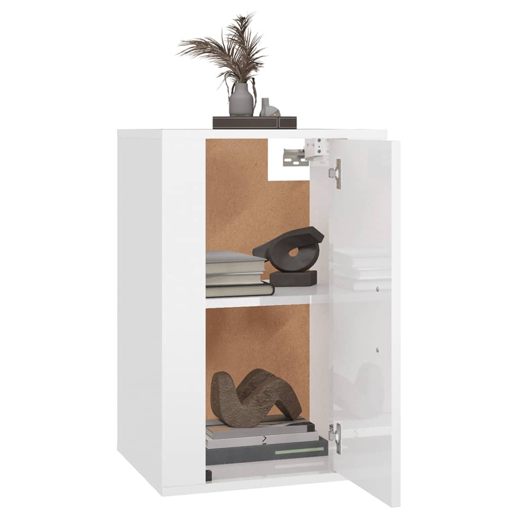 TV wall cabinet high-gloss white 40x34.5x60 cm