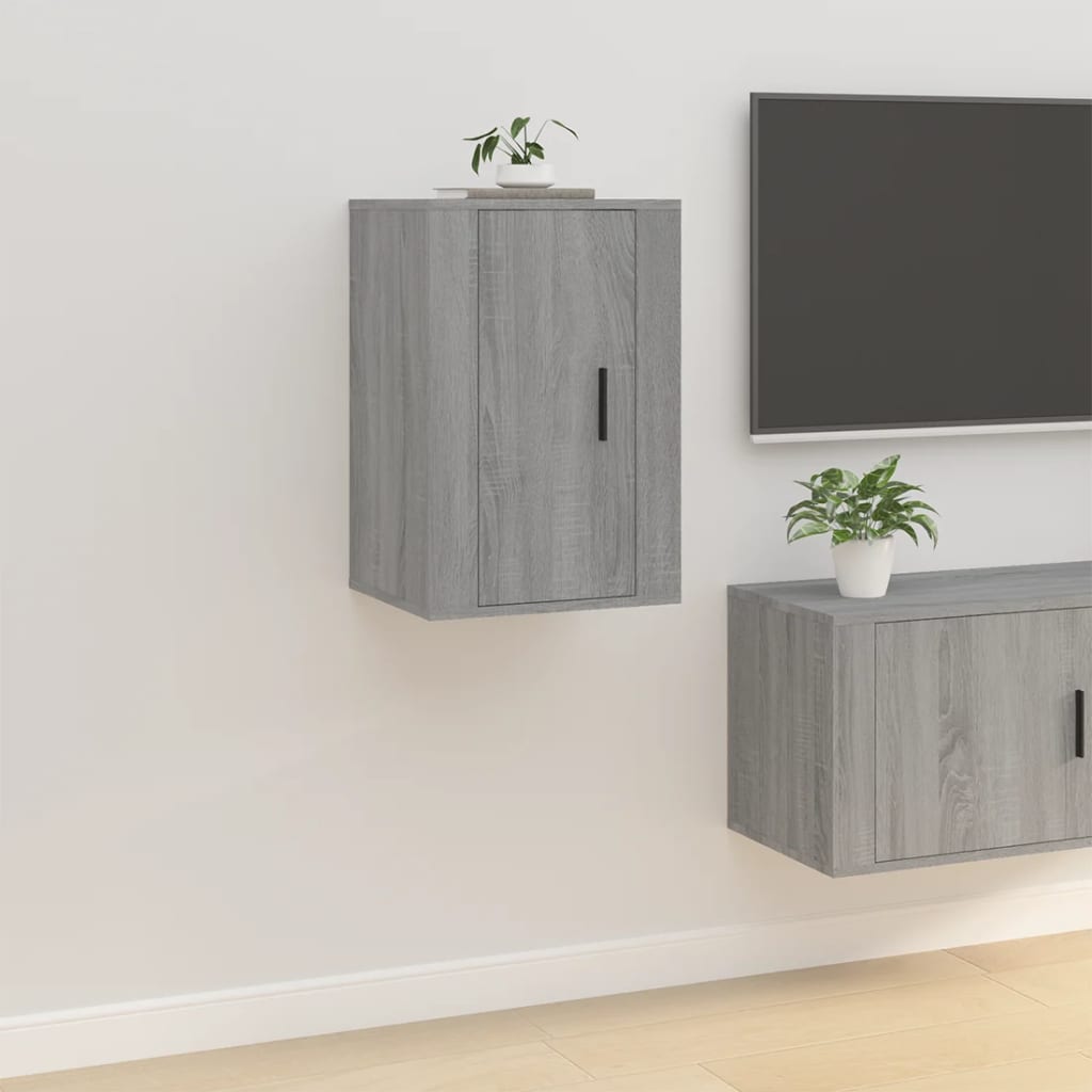 Armoires murales TV 2 pcs. Gris Sonoma 40x34,5x60 cm