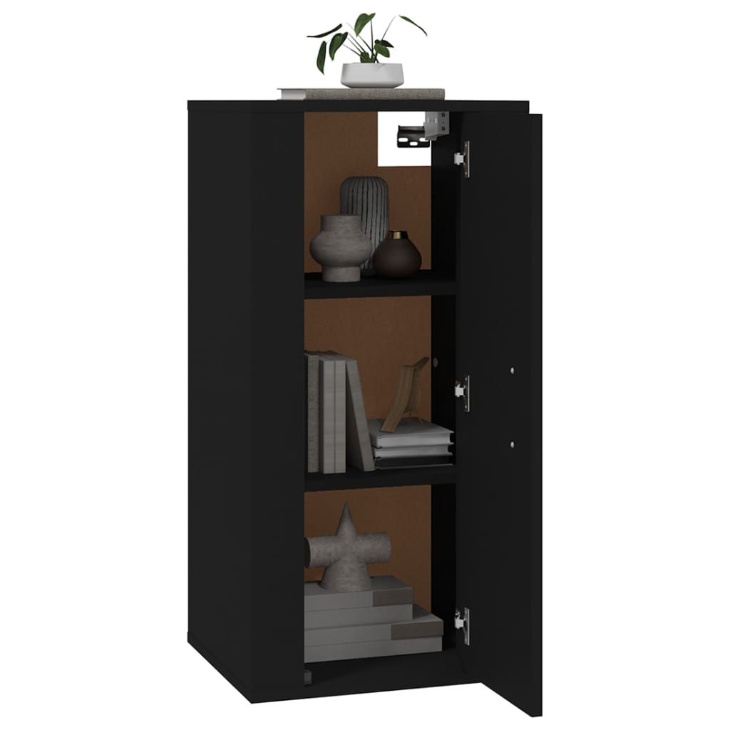 Meuble TV mural noir 40x34,5x80 cm