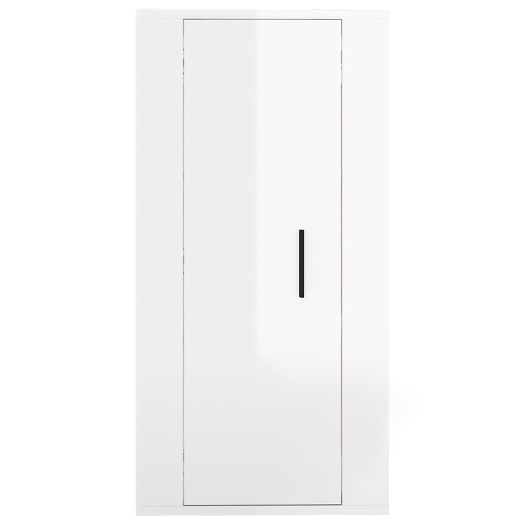 TV wall cabinet high-gloss white 40x34.5x80 cm
