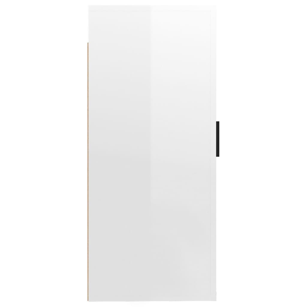 TV wall cabinet high-gloss white 40x34.5x80 cm