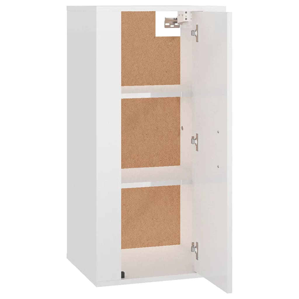 TV wall cabinet high-gloss white 40x34.5x80 cm