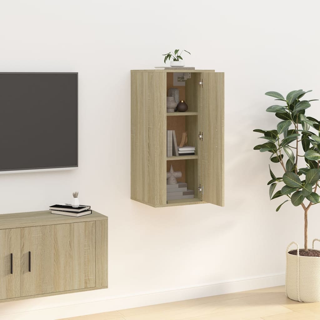 Meuble TV mural en chêne Sonoma 40x34,5x80 cm