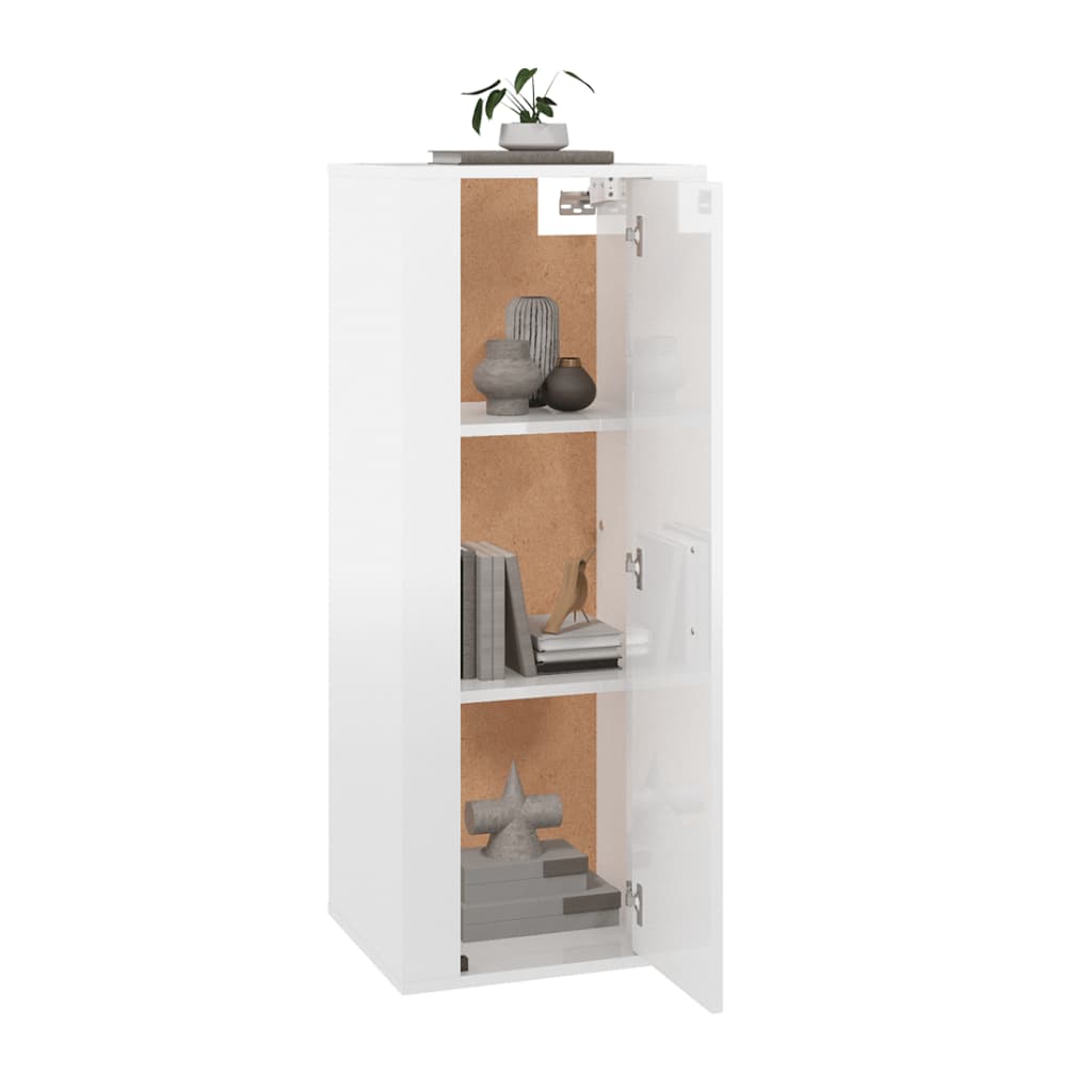 TV wall cabinet high-gloss white 40x34.5x100 cm