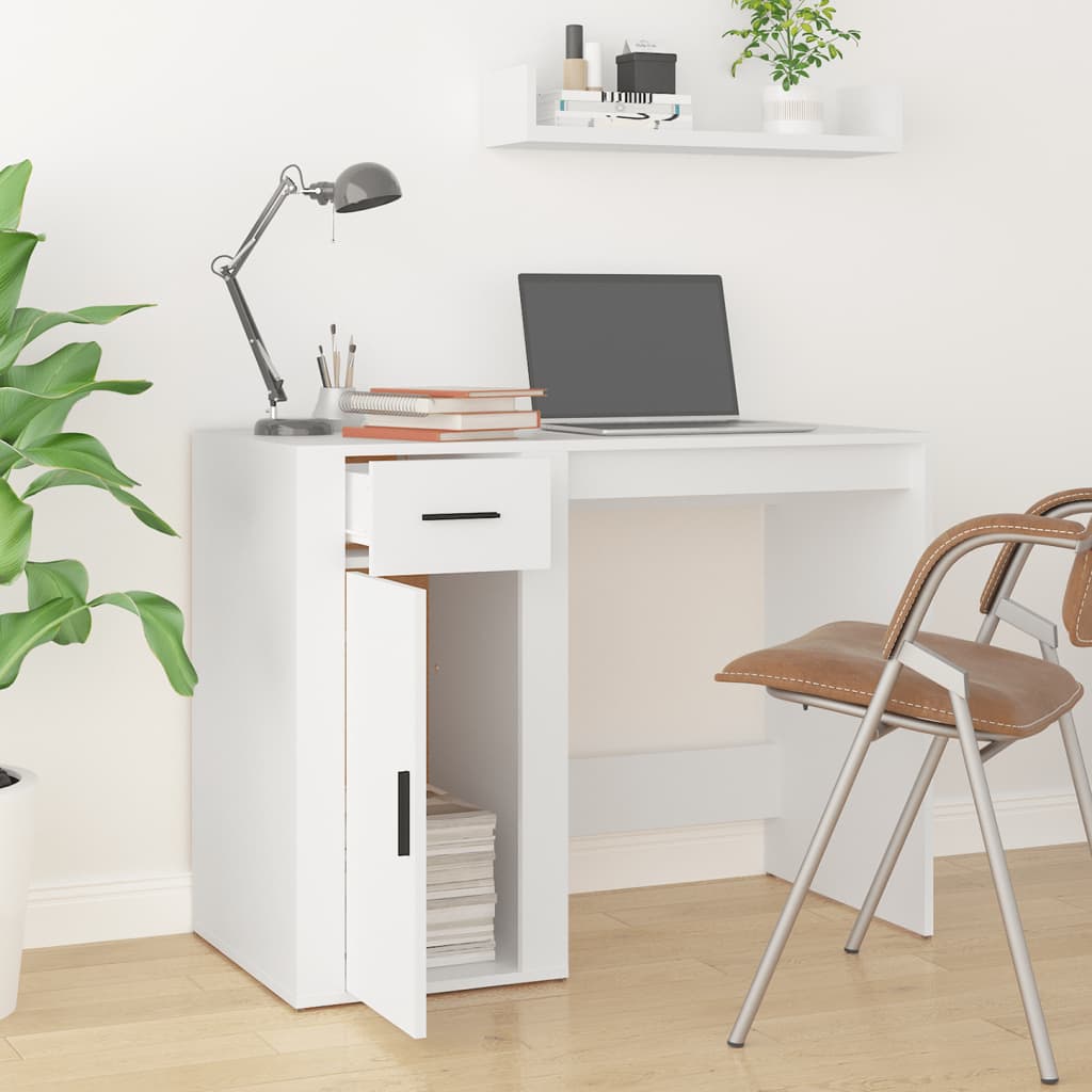 Desk White 100x49x75 cm Wood Material