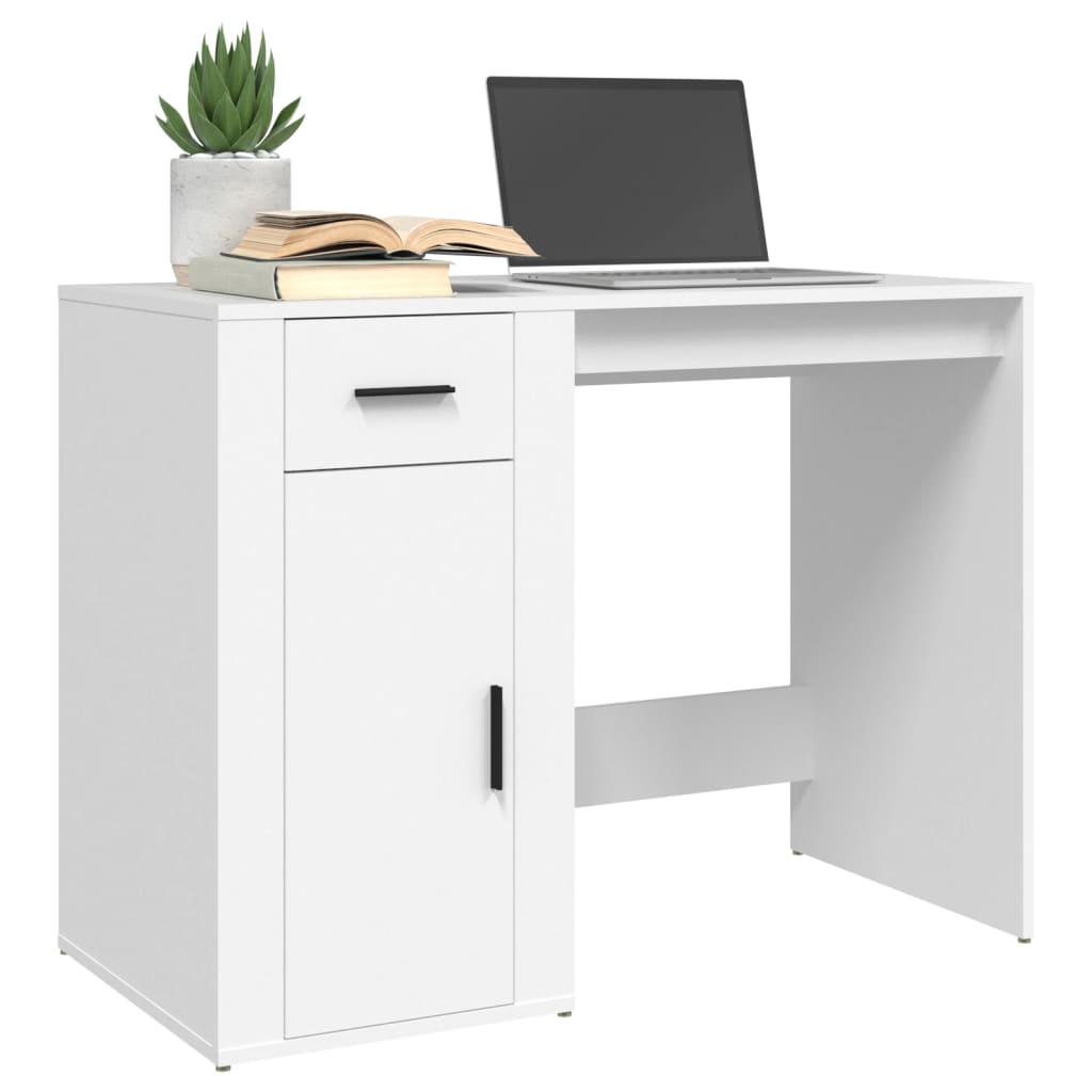 Desk White 100x49x75 cm Wood Material