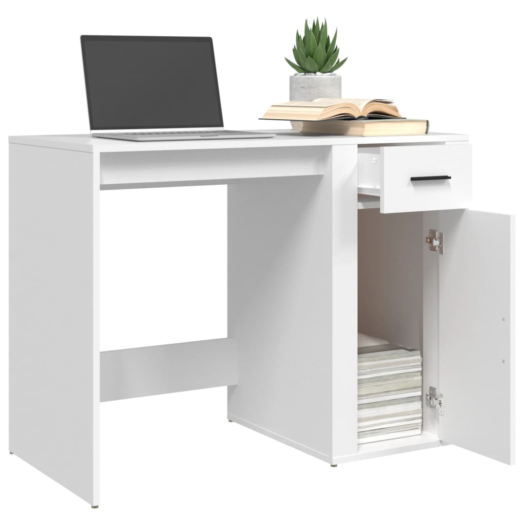 Desk White 100x49x75 cm Wood Material