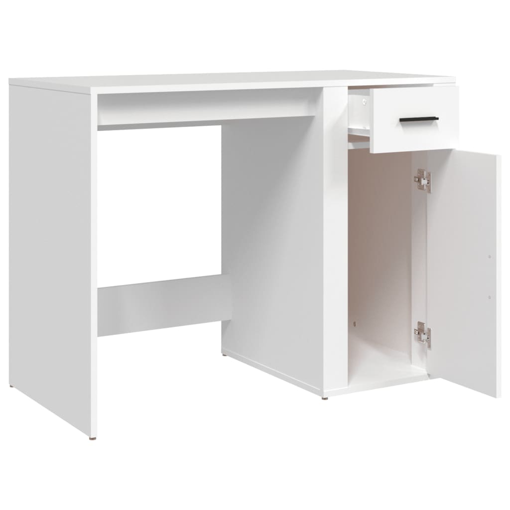 Desk White 100x49x75 cm Wood Material