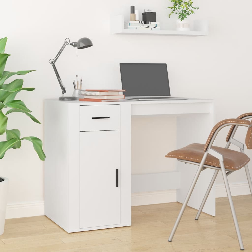 Desk White 100x49x75 cm Wood Material