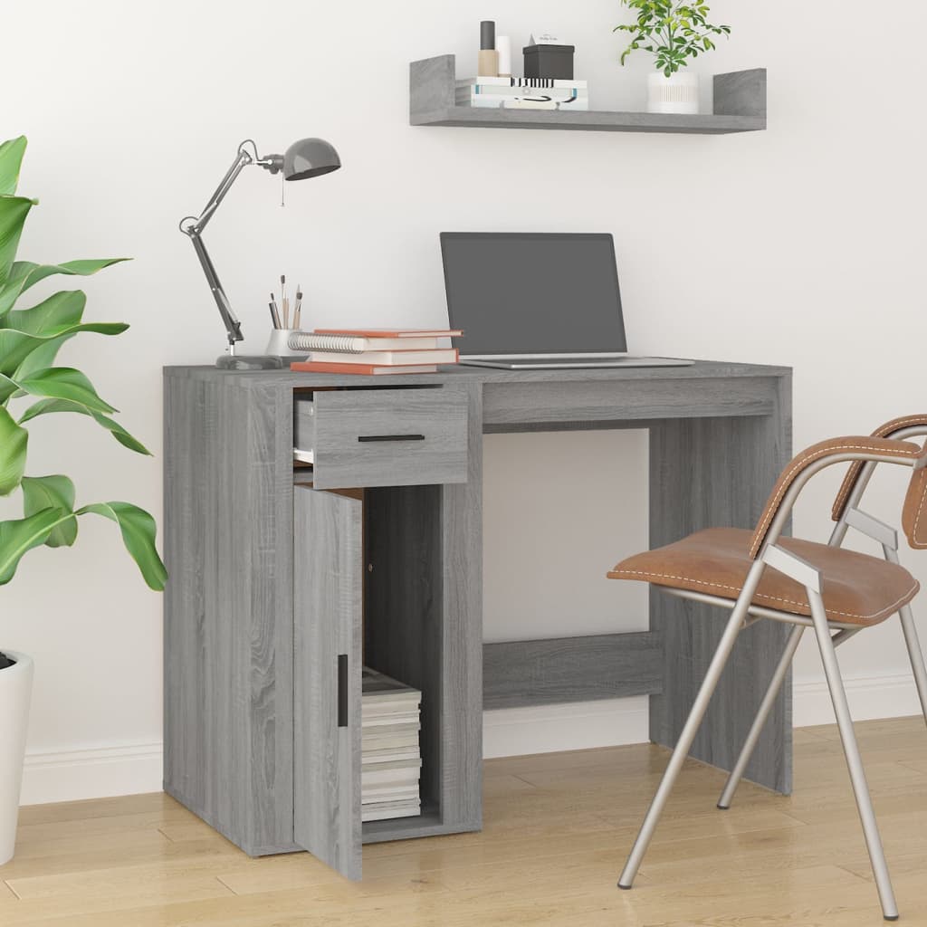 Bureau Gris Sonoma 100x49x75 cm en bois