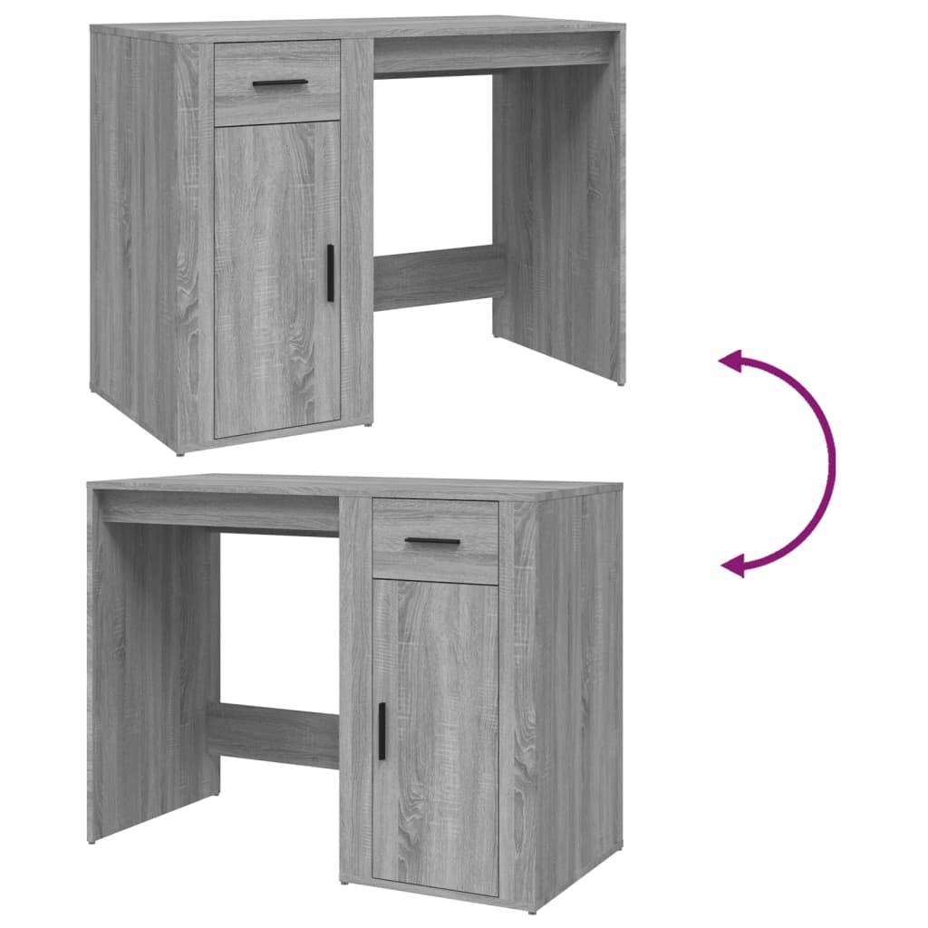 Bureau Gris Sonoma 100x49x75 cm en bois