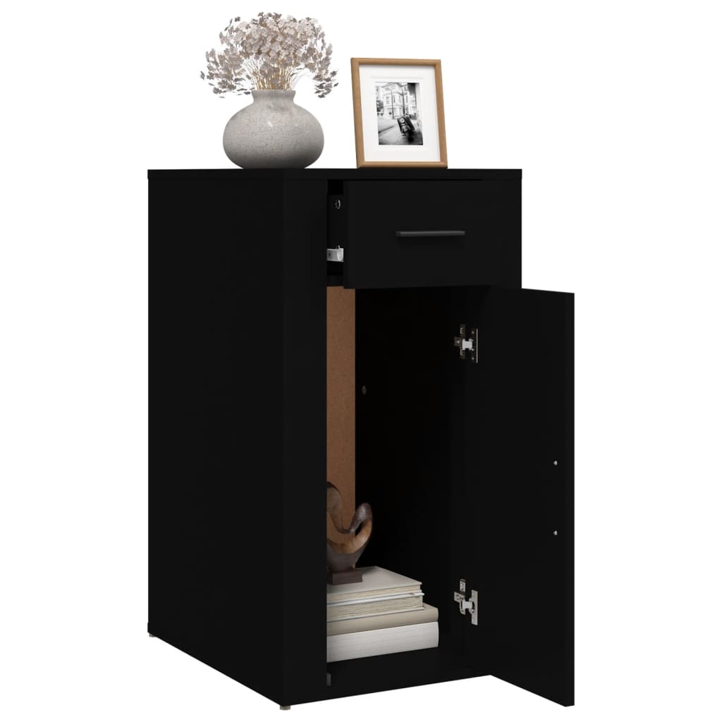 Büroschrank Schwarz 40x49x75 cm Holzwerkstoff