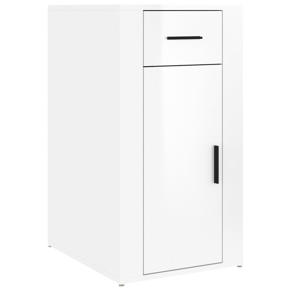 Armoire de bureau blanc brillant 40x49x75 cm en bois