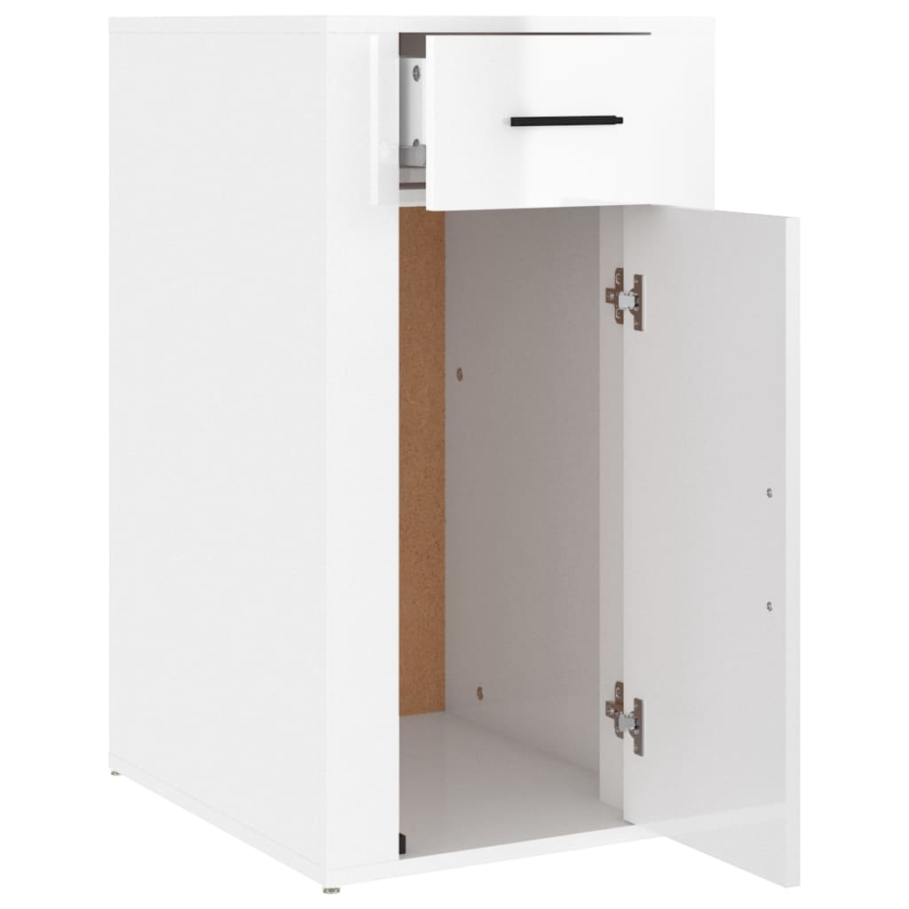 Armoire de bureau blanc brillant 40x49x75 cm en bois