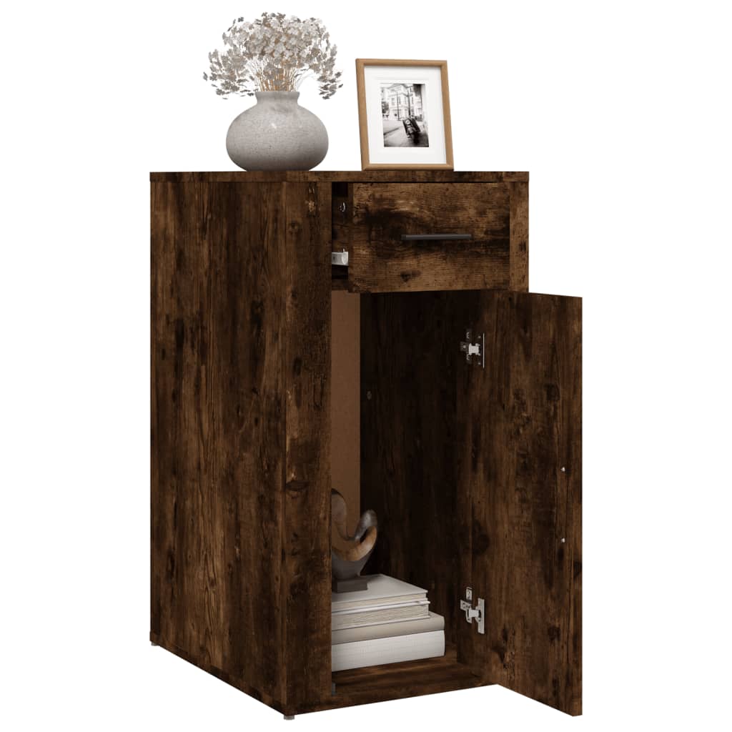 Office Cabinet Smoked Oak 40x49x75 cm Wood Material