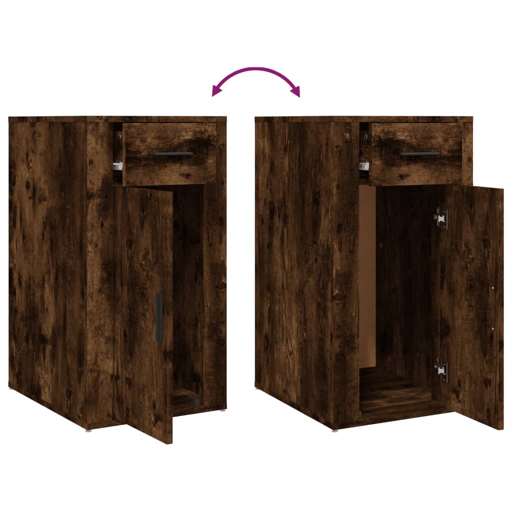 Office Cabinet Smoked Oak 40x49x75 cm Wood Material