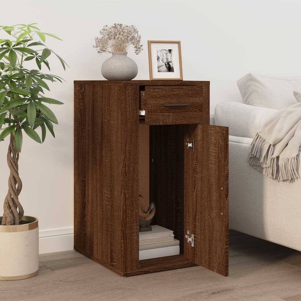 Office Cabinet Brown Oak Look 40x49x75 cm Wood Material