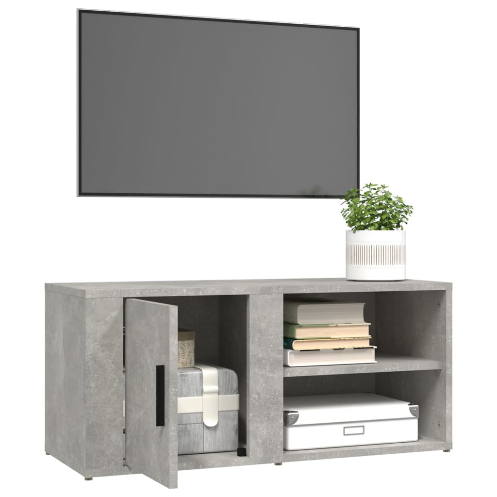 Meubles TV 2 pièces. Matériau bois gris béton 80x31,5x36 cm.