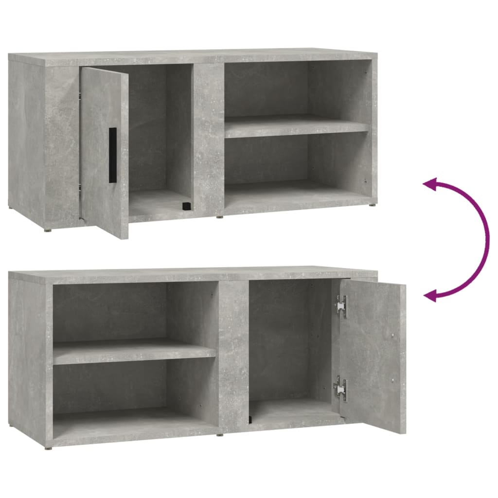 Meubles TV 2 pièces. Matériau bois gris béton 80x31,5x36 cm.