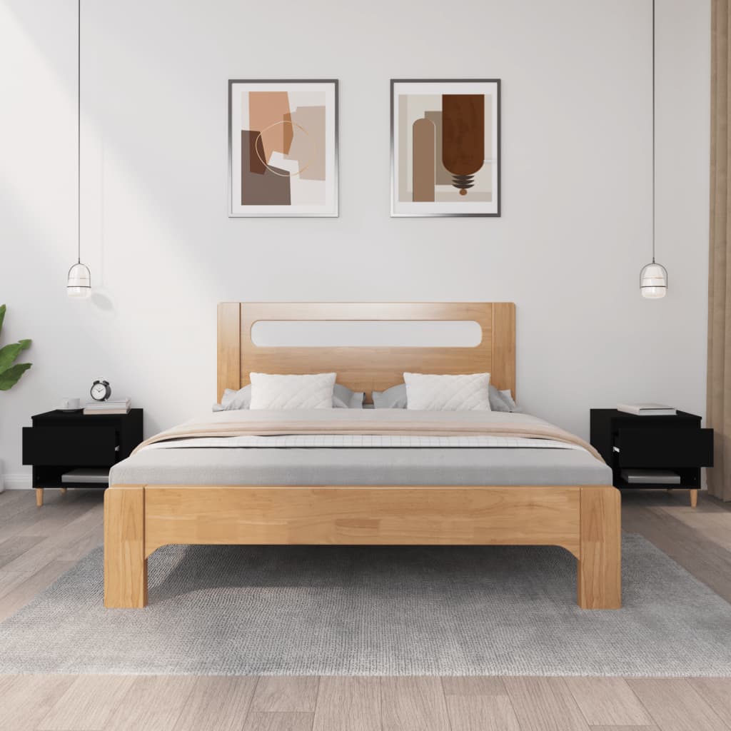 Tables de chevet 2 pcs. Noir 50x46x50 cm en bois