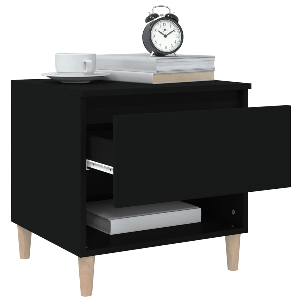 Tables de chevet 2 pcs. Noir 50x46x50 cm en bois