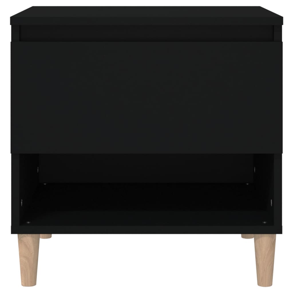 Tables de chevet 2 pcs. Noir 50x46x50 cm en bois